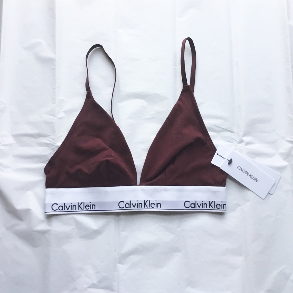 Calvin Klein Maroon Modern Cotton Triangle Bra NWT - Picture 4 of 8